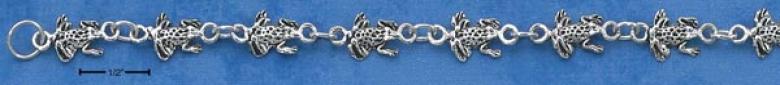 Sterling Si1ver Mini Frog Link Bracelet