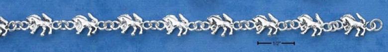 Sterling Silver Mini Horse Link Bracelet