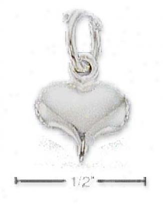 Sterling Silver Mini Wide Puff Heart Charm