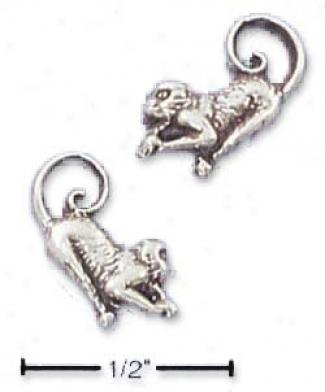 Sterling Silver Monkey Post Earrings (left And Right)