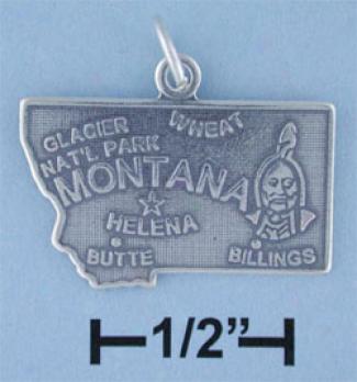 Sterling Silver Montana Statw Charm