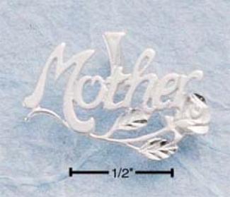 Sterling Silver Mother With Rose Charm