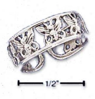 Sterling Silver Multi Butterfly Band Ring Toe Ring