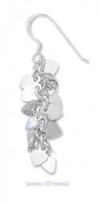 Sterling Silver Multi Mini Heart Cluster Earrings