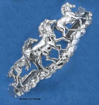 Genuine Silver Multiple Horse Cuff