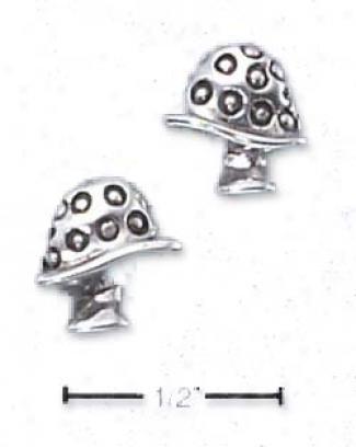 Sterling Silvver Mushroom Post Earrings