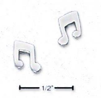 Sterling Silver Melody Notes Post Earrings