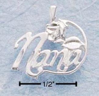 Sterling Silver Nana With Rose Charm