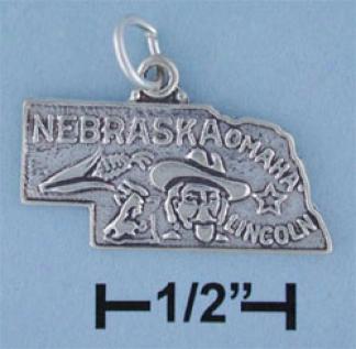 Sterling Silver Nebraska State Charm
