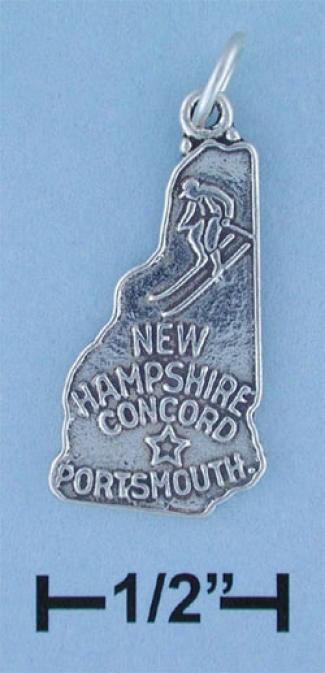 Sterling Silver New Hampshire State Charm
