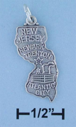 Sterling Silver New Jersey State Charm