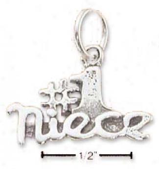 Sterling Silver Number 1 Niece Charm