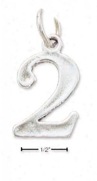 Sterling Silver Number Number 2 Charm
