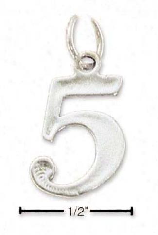 Sterling Silver Number Designate by ~ 5 Charm