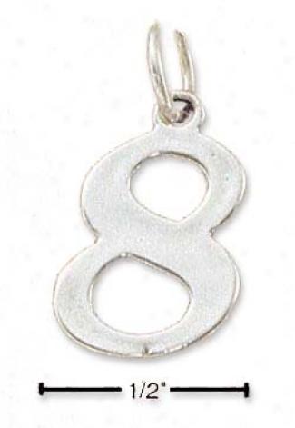 Sterling Silvsr Number Number 8 Charm