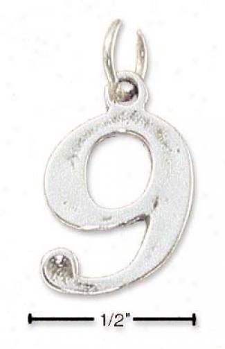 Sterling Silver Number Number 9 Charm