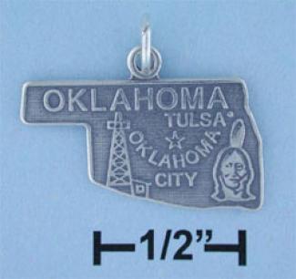 Sterling Silver Oklahoma State Charm
