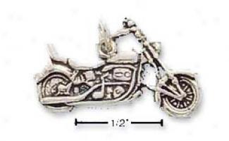 Sterling Silved One Slded Antiqued Motorcycle Charm