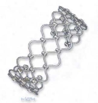 Sterling Silvery Open Fence Connective Cuff