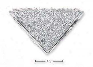 Sterlinng Silver Pave Cz Triangle Glide Pendant