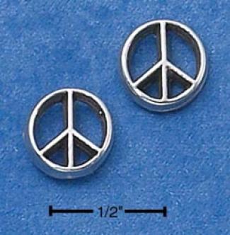 Sterling Silver Peace Sign Mini-post Earrings