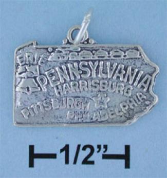 Sterling Silver Pennsylvania State Charm