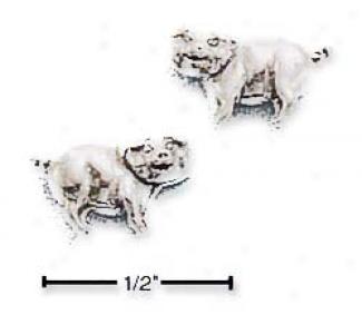 Sterling Silver Pig Post Earrings