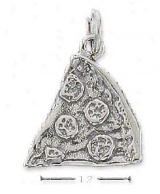 Sterling Silver Pizzaa Slice Charm