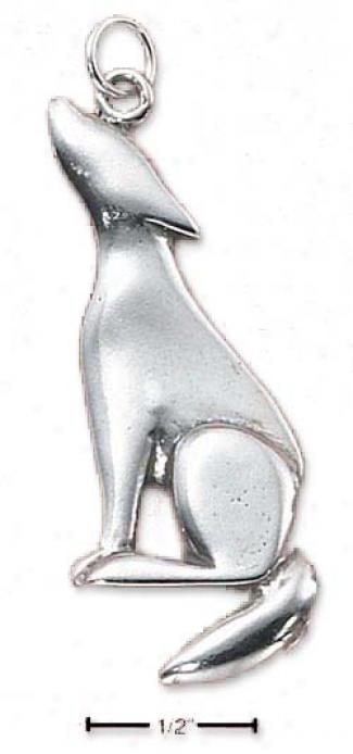 Sterling Silver Plani Howling Wolf Silhouette Charm