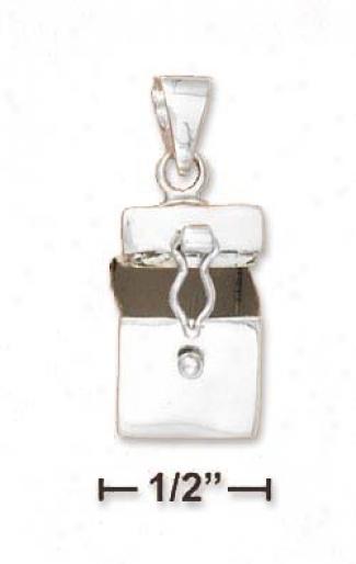 Sterling Silver Plain Prayer Box Charm Which Opens