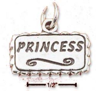 Sterling Silver Princess On Plaque Charm