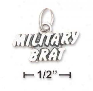 Sterliny Silver Raided Letters Military Brat Charm