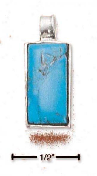 Sterling Silver Rectangular Turquoise Pendant