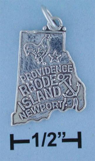 Sterling Silver Rhode Island State Charm