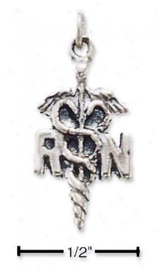Sterling Silver Rn Nurses Symbol Charm