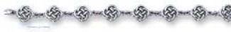 Sterling Silver Round Celtic Knot Link Bracelet