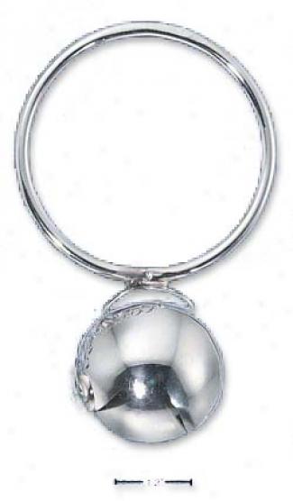 Sterling Silver Round Handle High Polish Baby Scold Ball