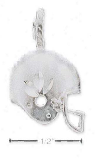Sterliing Silver Satin/dc Football Helm Charm Side View