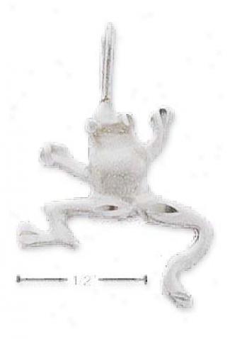 Sterling Silver Satin/dc Frog Charm