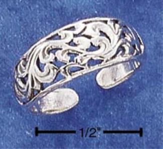 Sterling Silver Scroll Designer Toe Ring