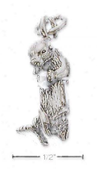 Sterling Silver Sea Otter With Opal Charm