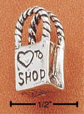 Sterling Silver Shopping Bag Charm