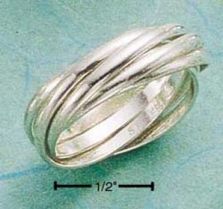 Sterling Silver Six Ring Slide Rinb