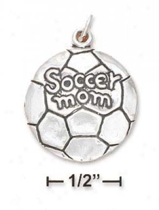 Sterling Silver Scornfully Domed Soccer Mom Charm