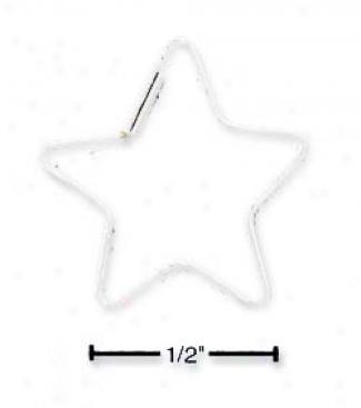 Sterling Silver Small 29mm Star Shape Wire Earrings