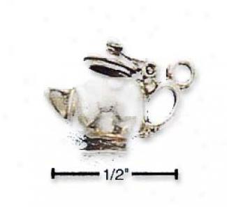 Sterling Silver Small 3d Teapot Charm