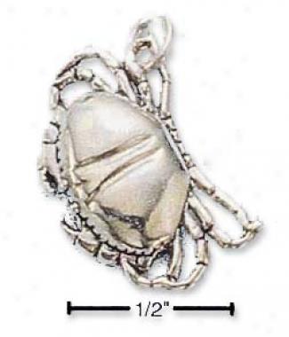 Sterling Silver Smaol Antiqued Crab Charm