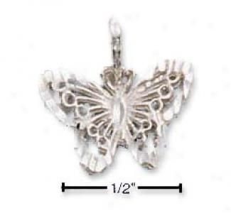 Sterling Silver Small Dc Filigree Butterfly Charm