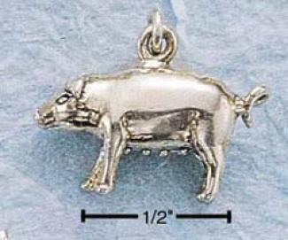 Sterling Silver Small Fat Pig Charm