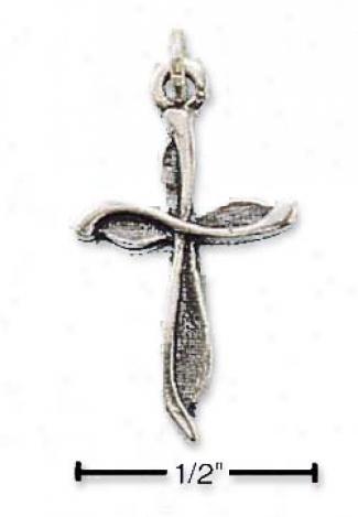 Sterling Silver Small Swirl Cross Chark